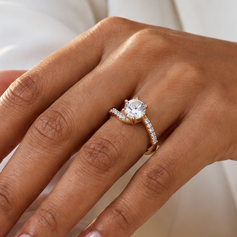 Infinity Solitaire Ring - Gold - 1 CT