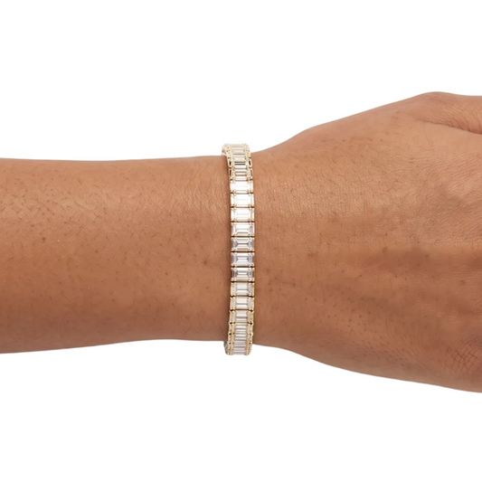 Baguette Tennis Bracelet - Gold & Silver