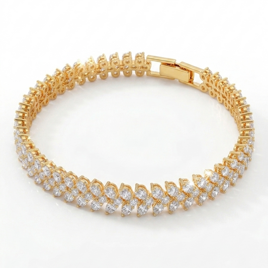 Traya Tennis Bracelet - Gold