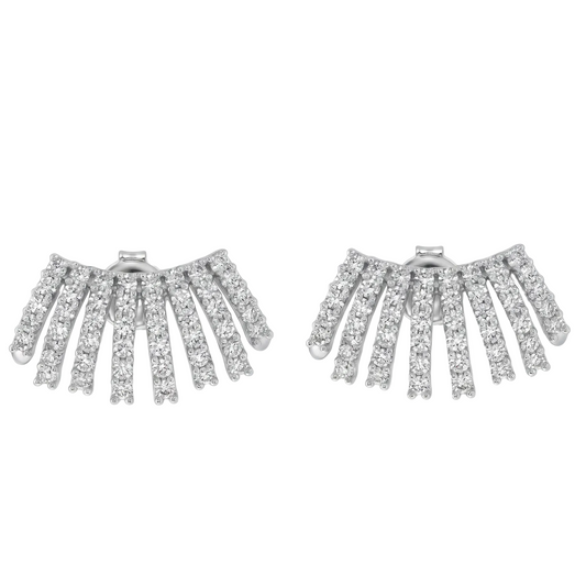 Wave Diamond Earcuffs - Silver