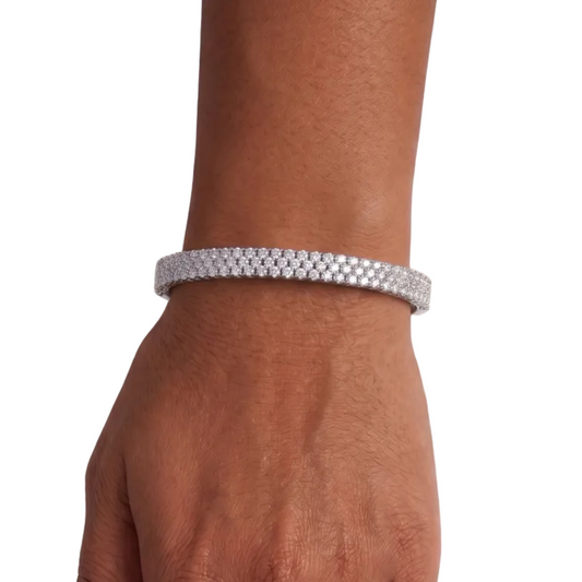 Luna Bangle Bracelet- Silver