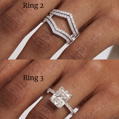Shaina - 3-In-1 Ring Cocktail Ring - Silver - 3.25 CT