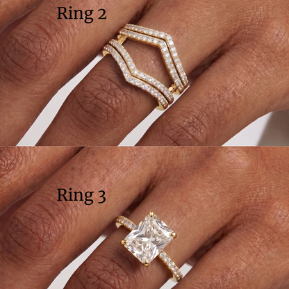 Shaina - 3-In-1 Ring Cocktail Ring - Gold - 3.25 CT