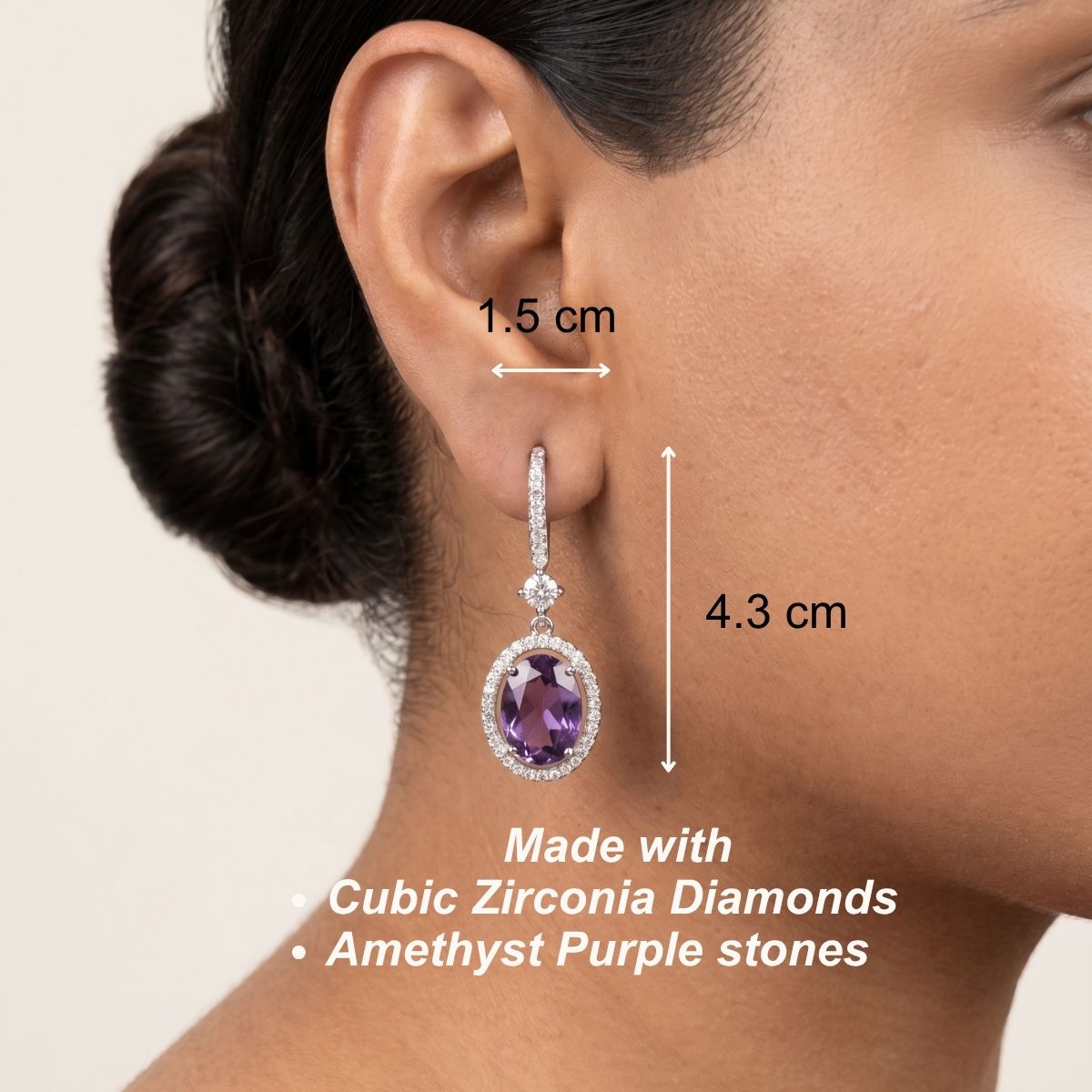 Moonbeam Hook Earrings - Purple