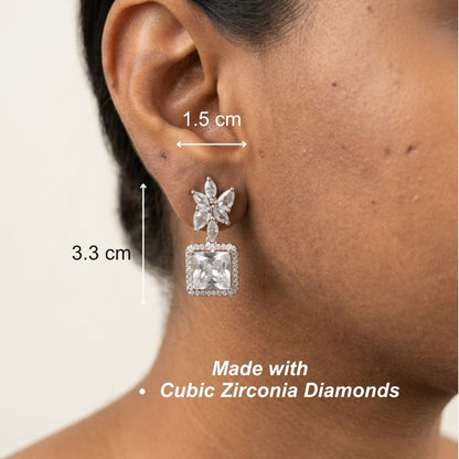 Star drop Earrings - Silver