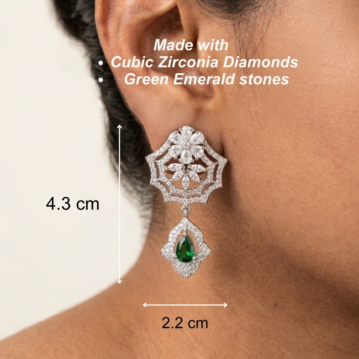 Duchess Drop Earrings - Green