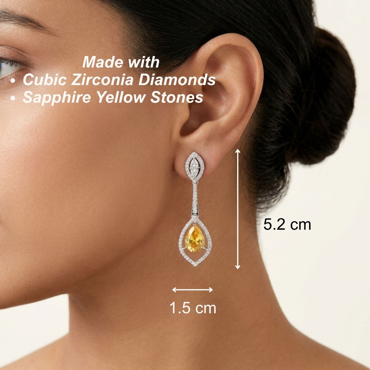 Radiant Drop Earrings - Yellow