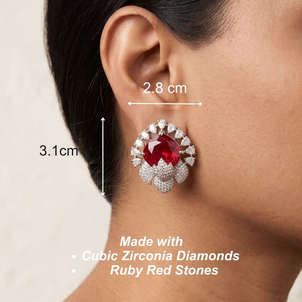 Everglow studs - Red