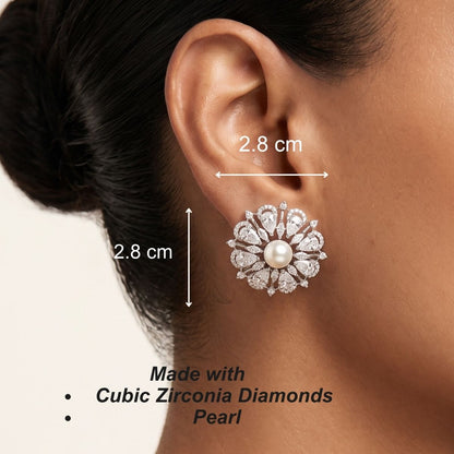 Flore Earrings - White studs