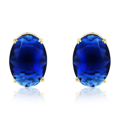 Bedazzled Stud Earrings - Blue