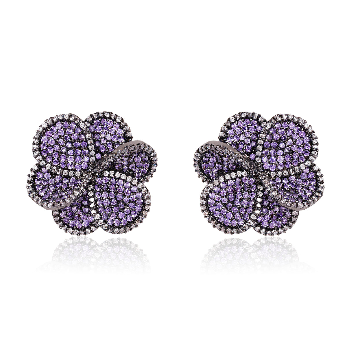 Crystal Buds Earrings - Lavender
