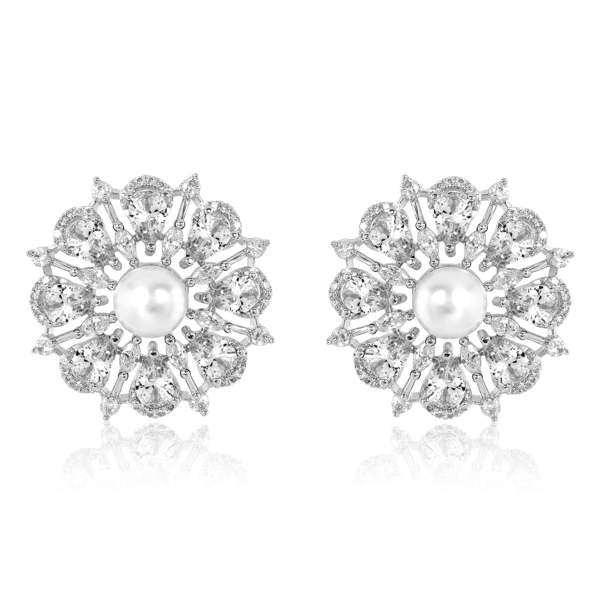 Flore Earrings - White studs