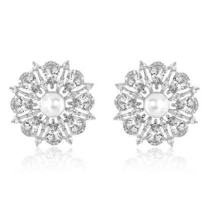 Flore Earrings - White studs
