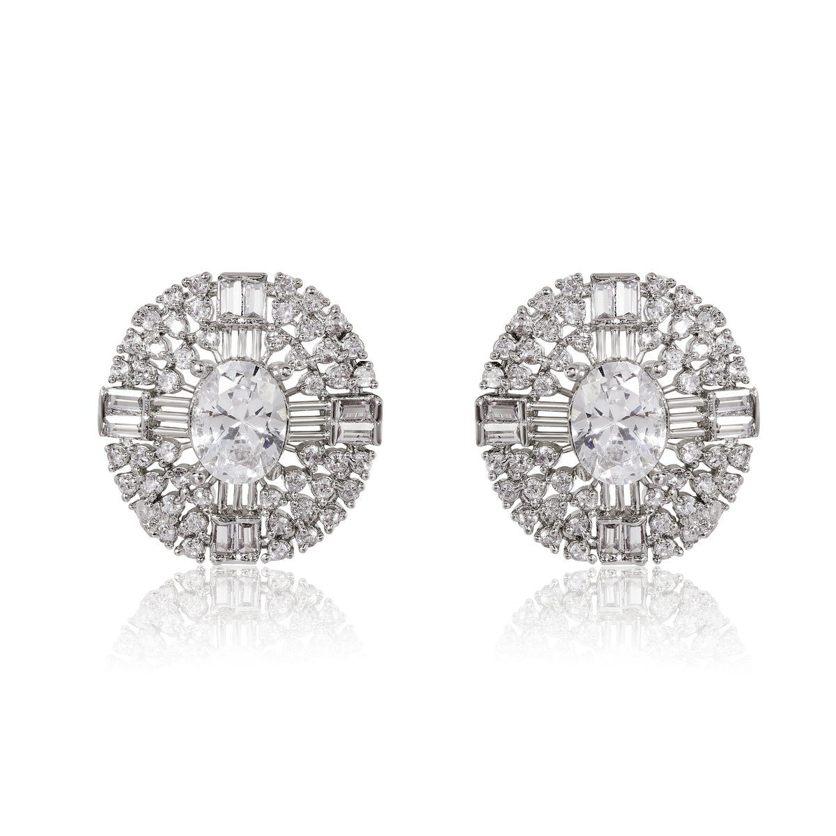 Mist Stud Earrings - Silver