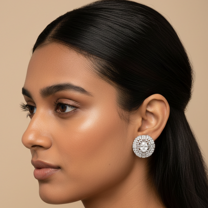 Mist Stud Earrings - Silver