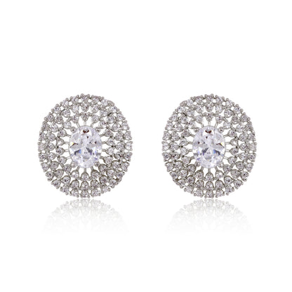 Frost Stud Earrings - Silver