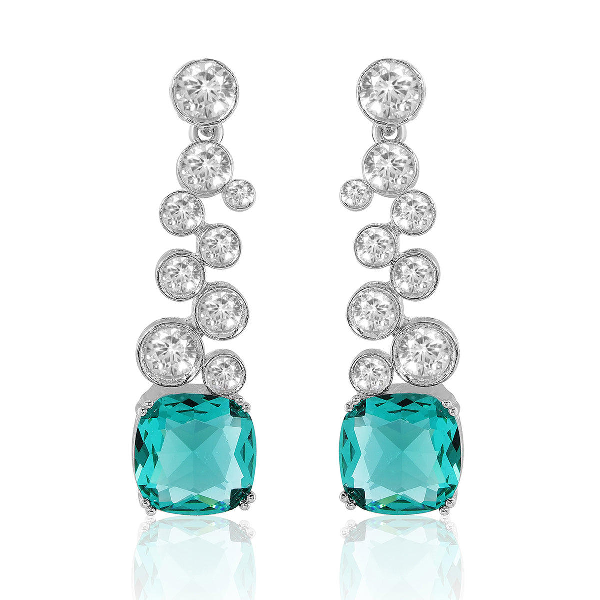 Huda Dangler Earrings - Green