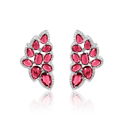 Vinea Earrings - Ruby Red