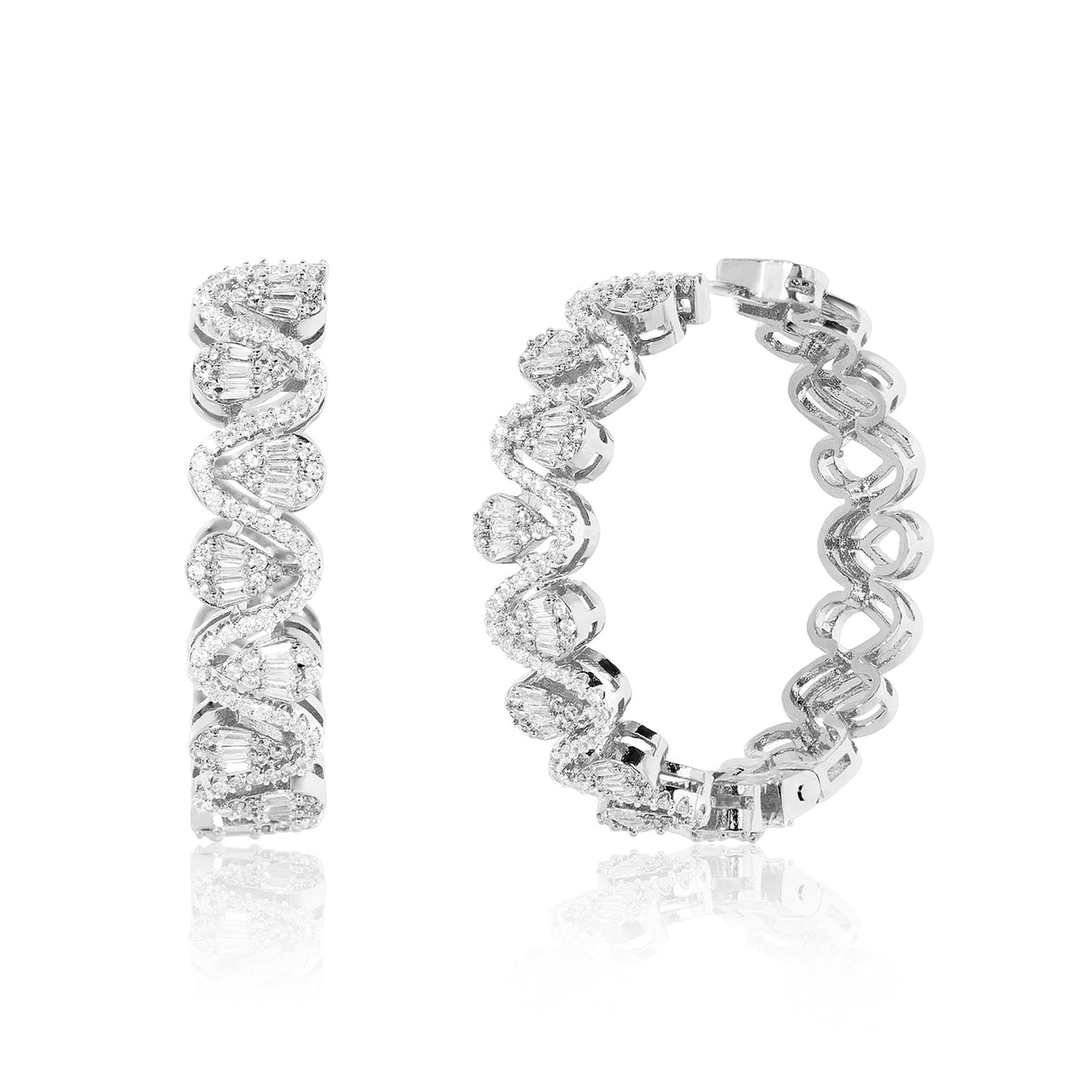 Silver Halo Hoops