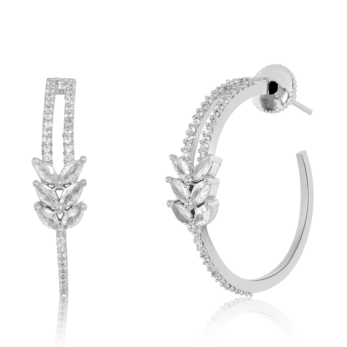 Taara Hoops - Diamond Silver