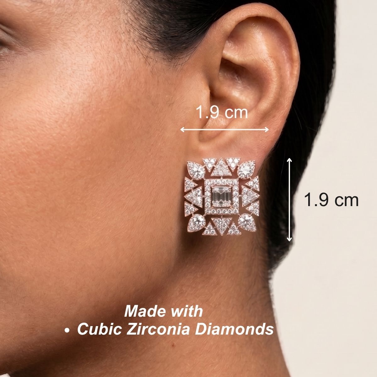 Mirage Stud Earrings - Rose Gold