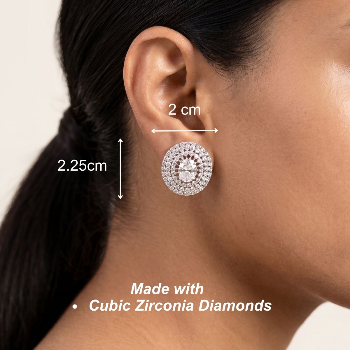 Frost Stud Earrings - Silver