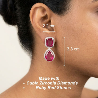 Sara Earrings - Red