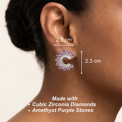 Orbit Stud Earrings - Purple