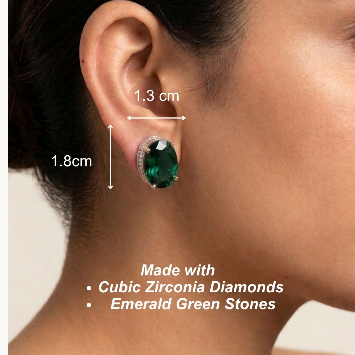 Bedazzled Stud Earrings - Green