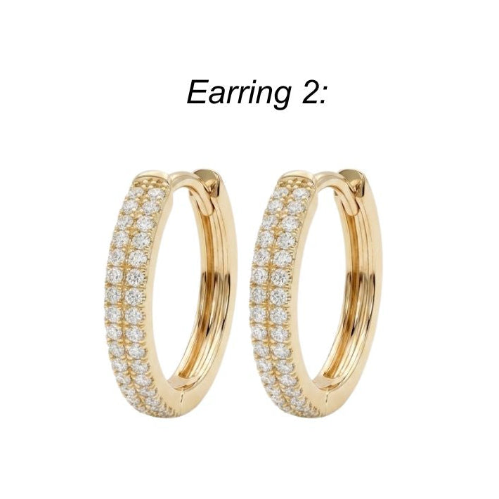 Elara 2-1 Diamond Earrings - White