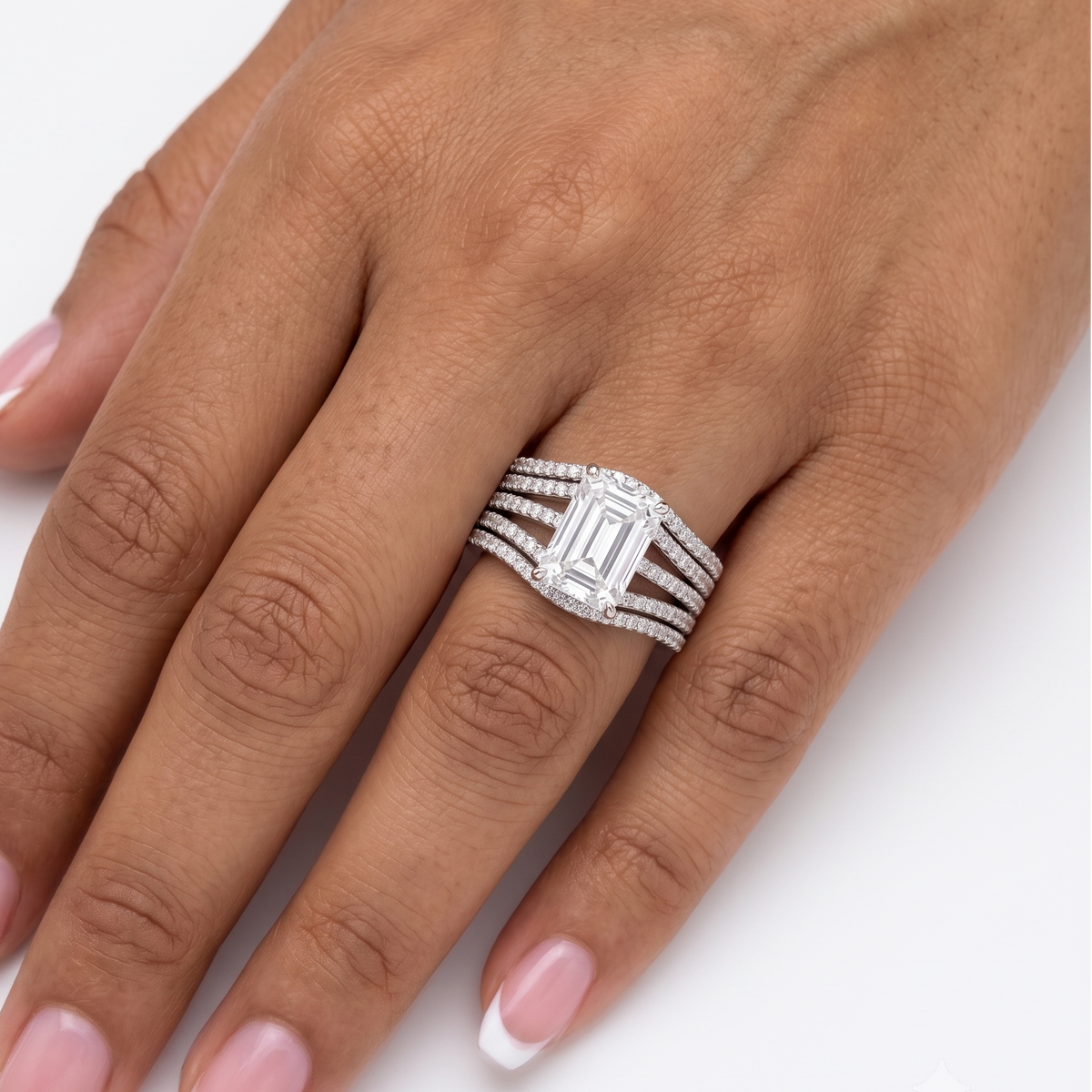 Shaina - 3-In-1 Ring Cocktail Ring - Silver - 3.25 CT