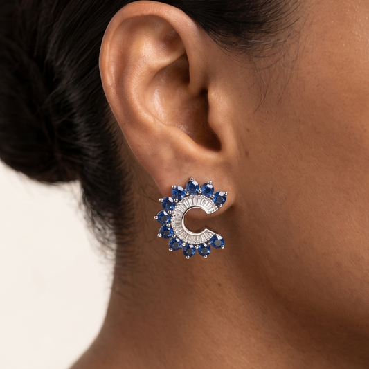 Orbit Stud Earrings - Blue
