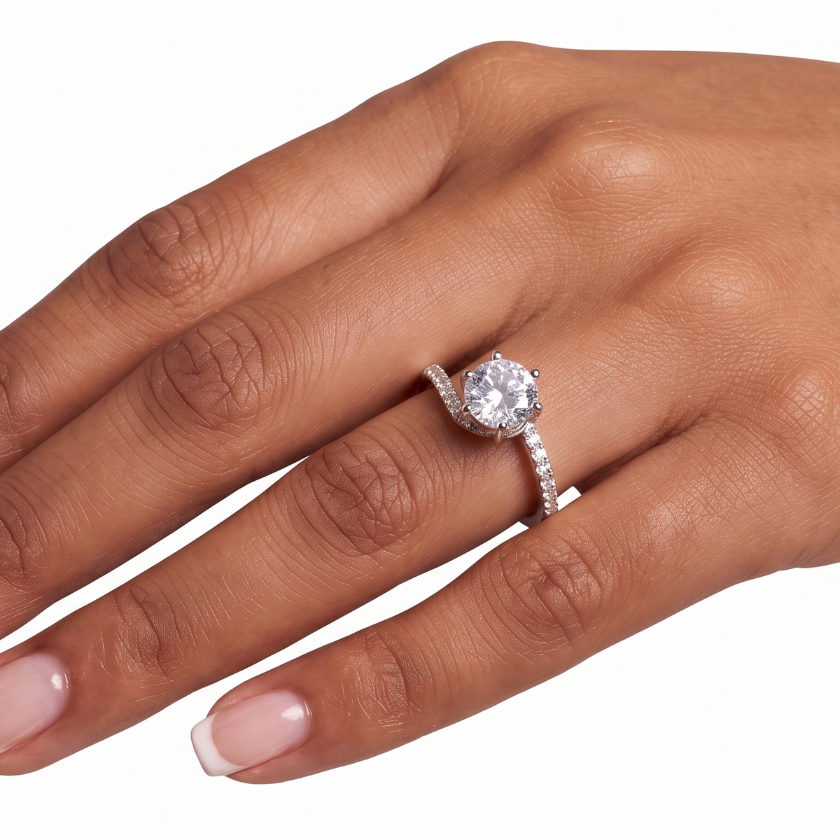 Infinity Solitaire Ring - Silver - 1 CT