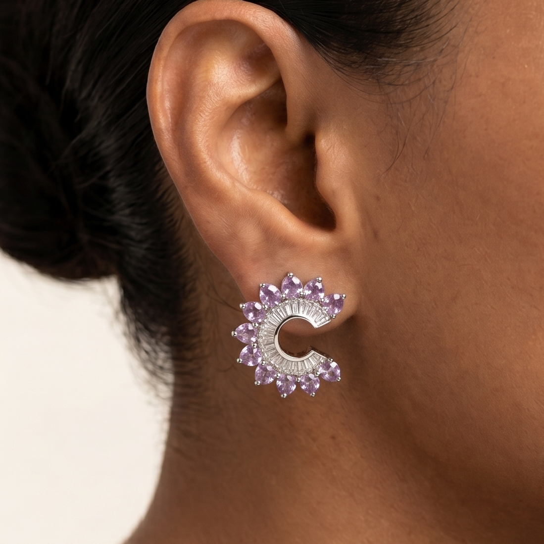 Orbit Stud Earrings - Purple
