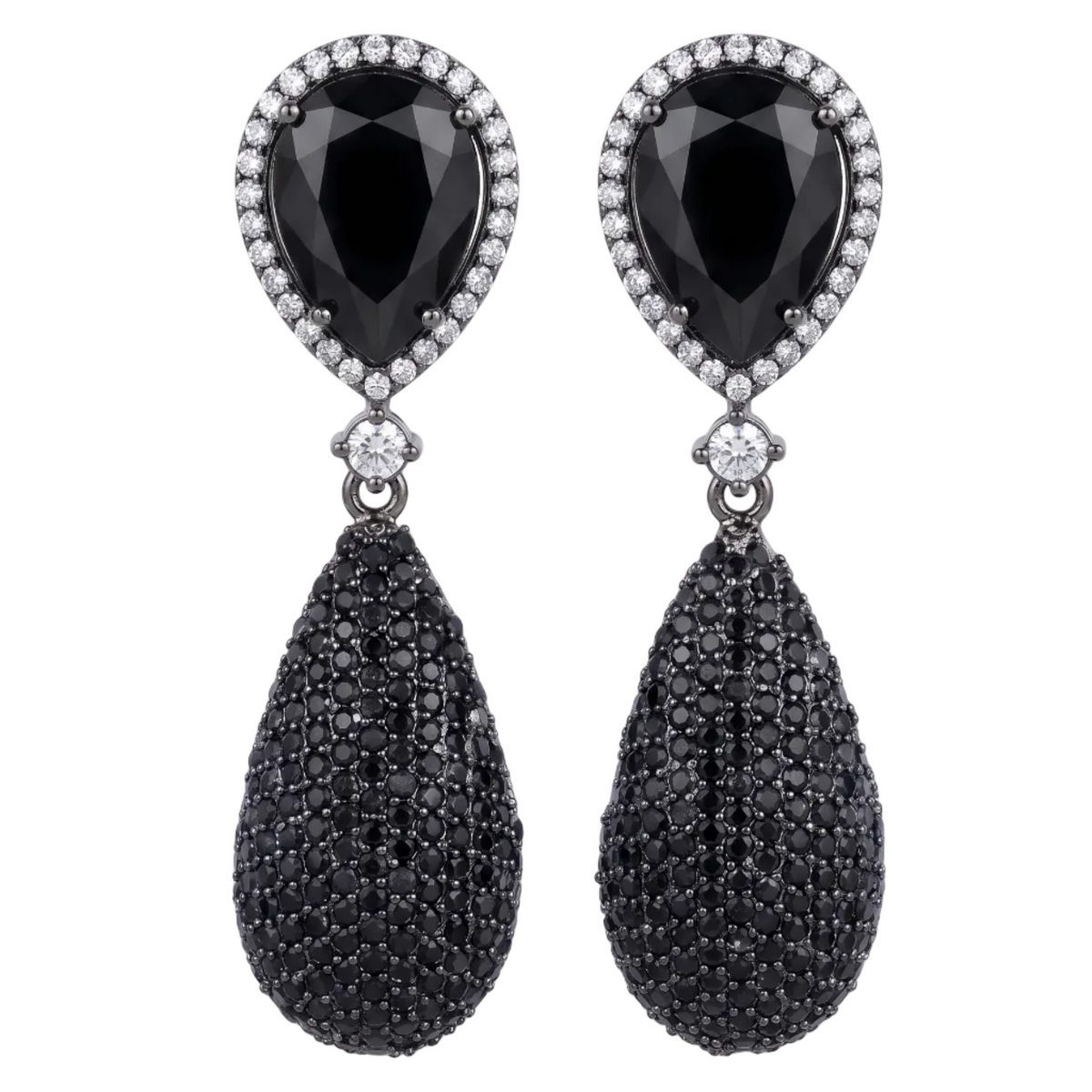 Selene Drop Earrings - Black