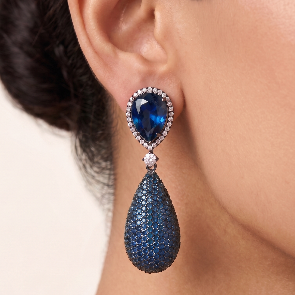 Selene Drop Earrings - Blue