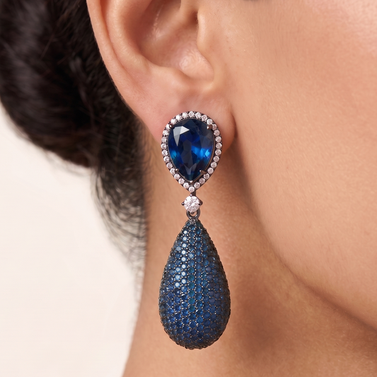 Selene Drop Earrings - Blue