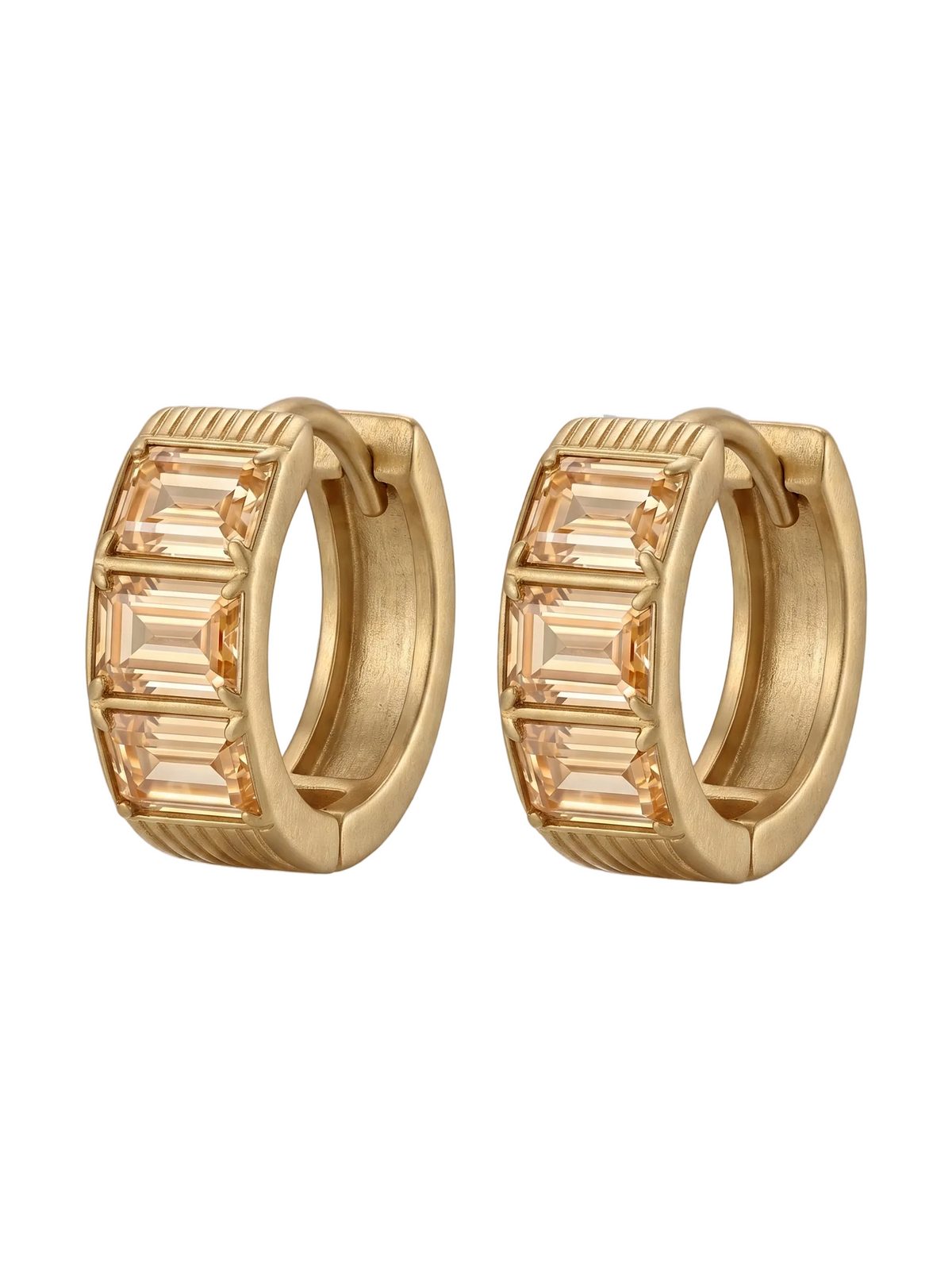Aira Crystal Hoops - Champagne
