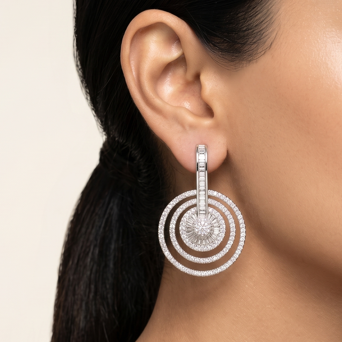 Reem Earrings - Big - Silver