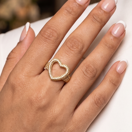 Heart Diamond Ring - Gold