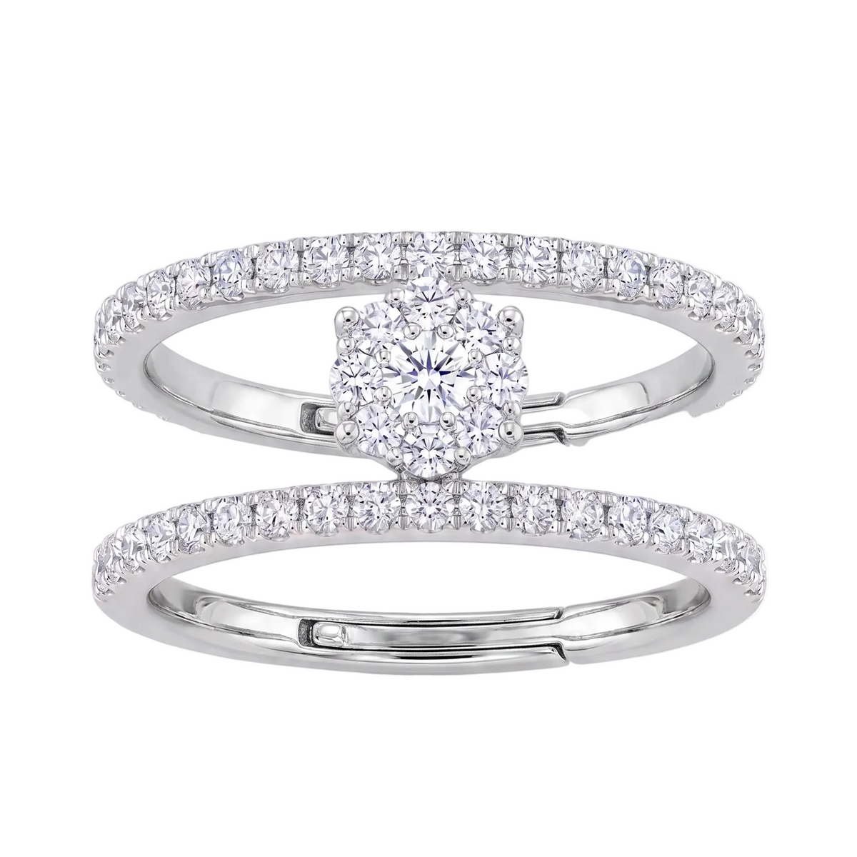 Diamond Flowers Ring - Silver