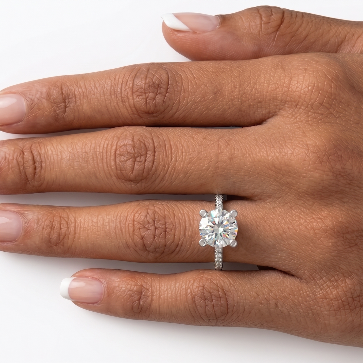 Solitaire Diamond Ring - Silver - 3.5 CT