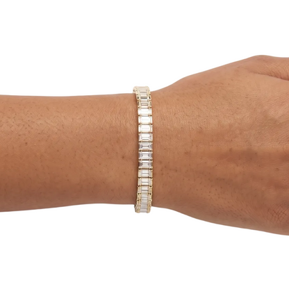Baguette Tennis  Bracelet - Gold & Silver