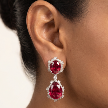 Blush Belle Earrings - Red