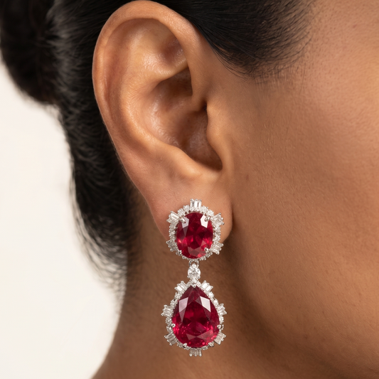 Blush Belle Earrings - Red