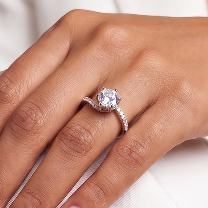 Infinity Solitaire Ring - Silver - 1 CT