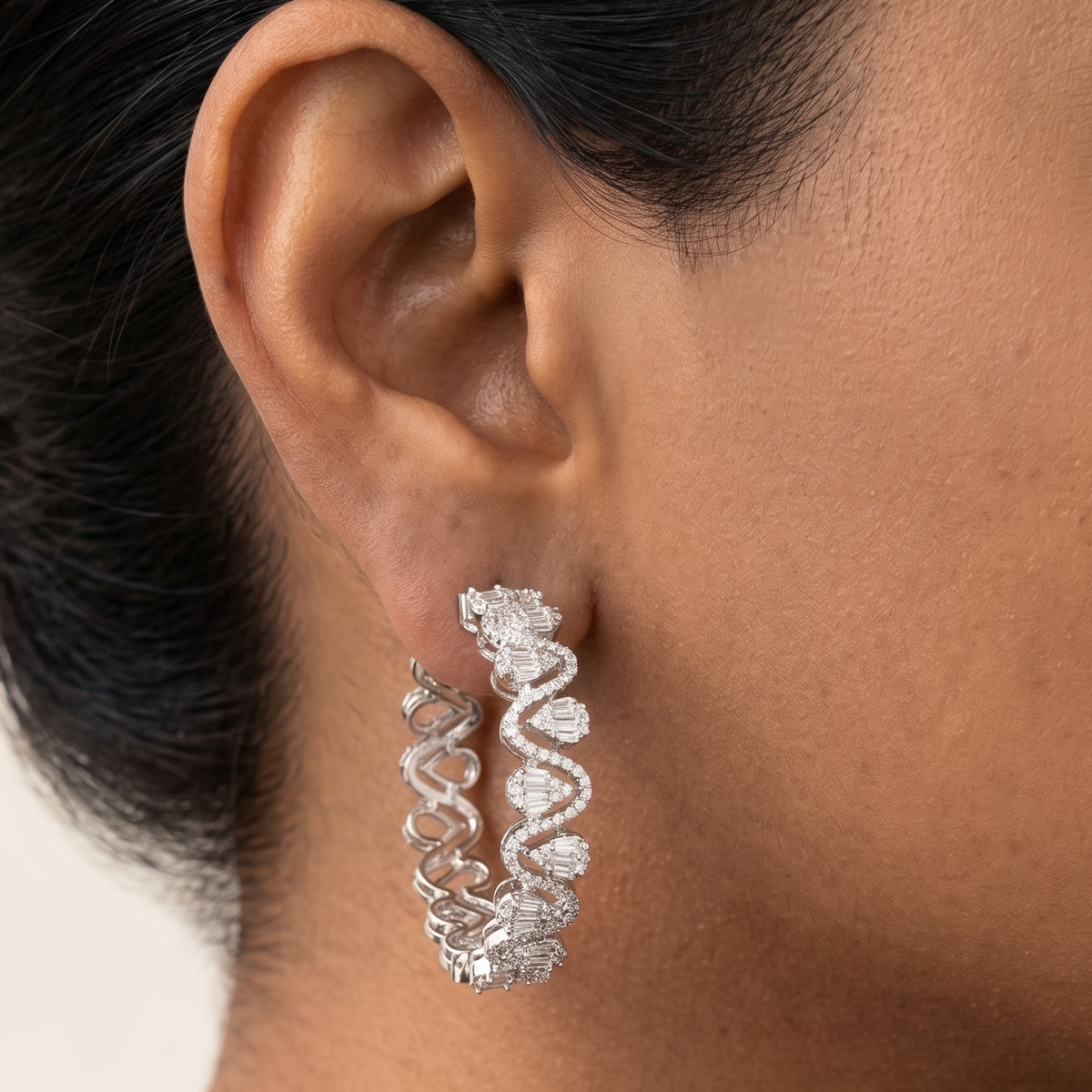 Silver Halo Hoops