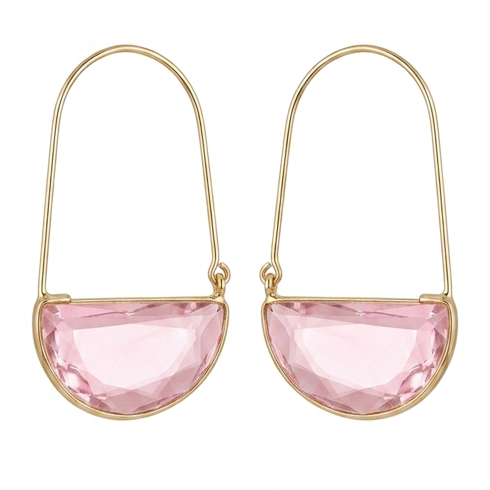 Pink Hoops - Gold