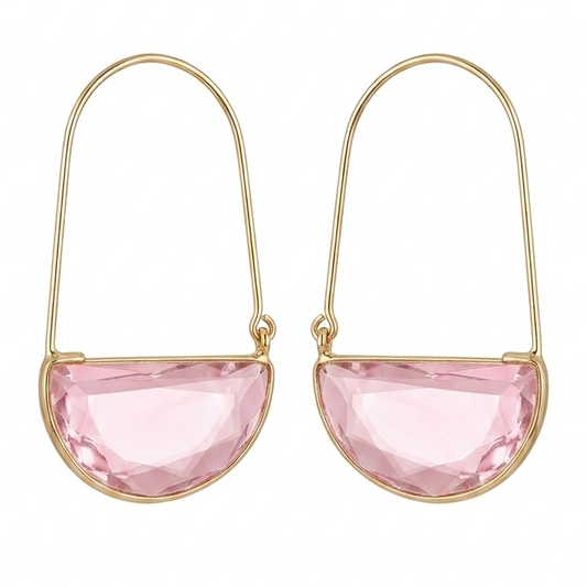 Pink Hoops - Gold