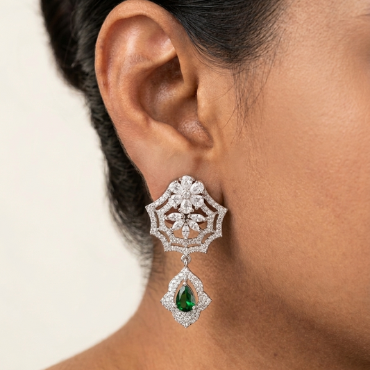 Duchess Drop Earrings - Green